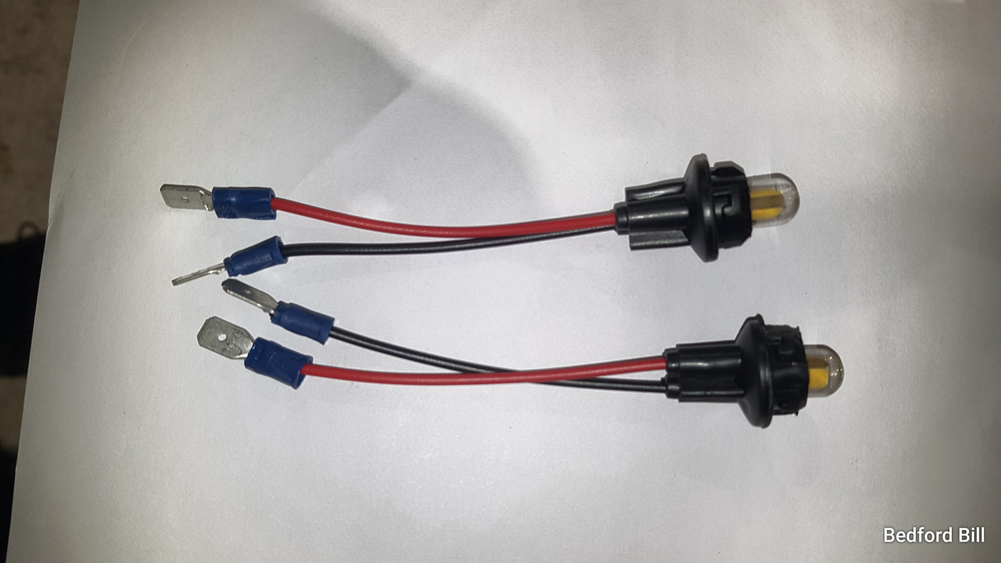 Side light bulb holders with LED bulb.