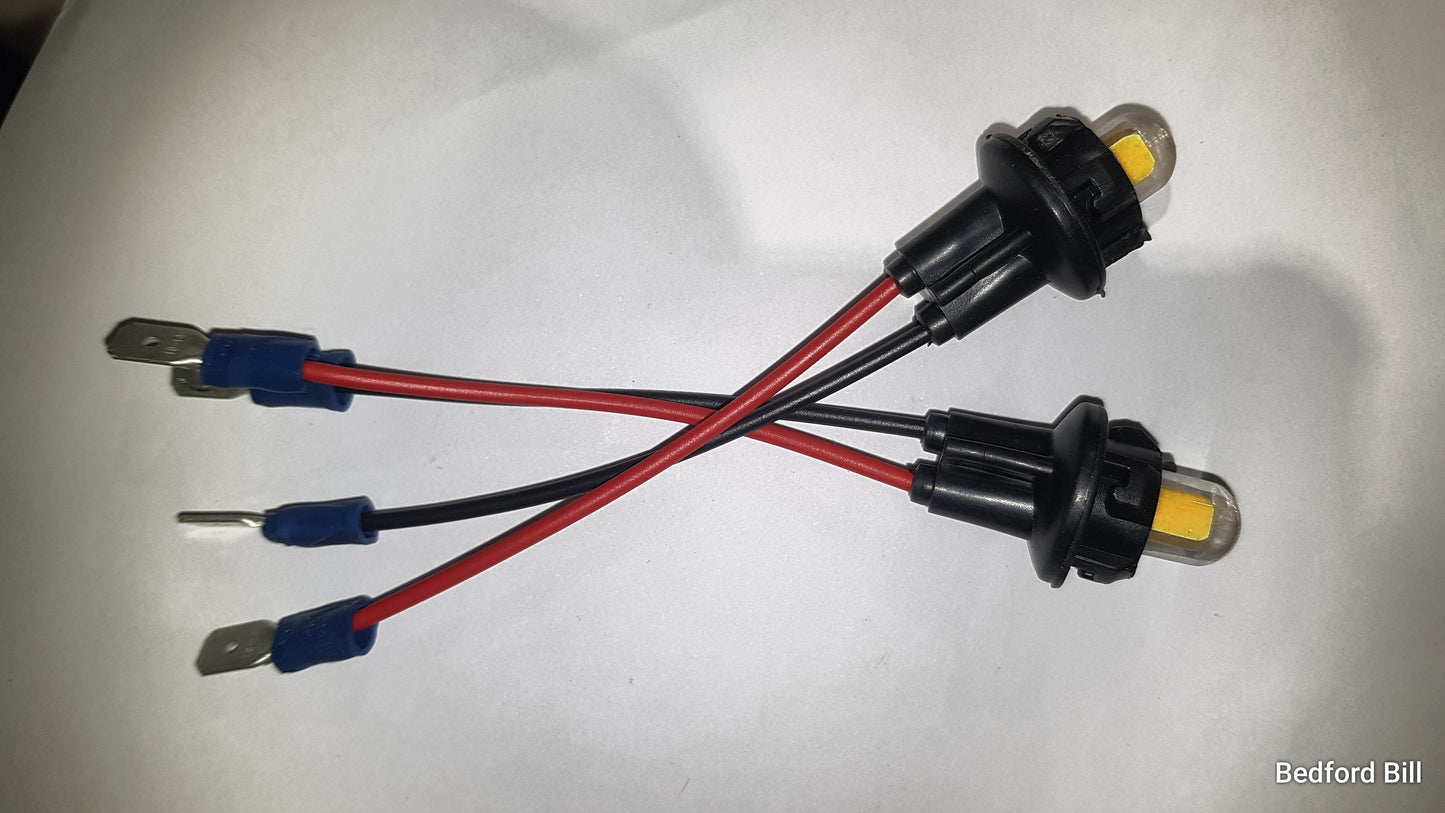 Side light bulb holders with LED bulb.